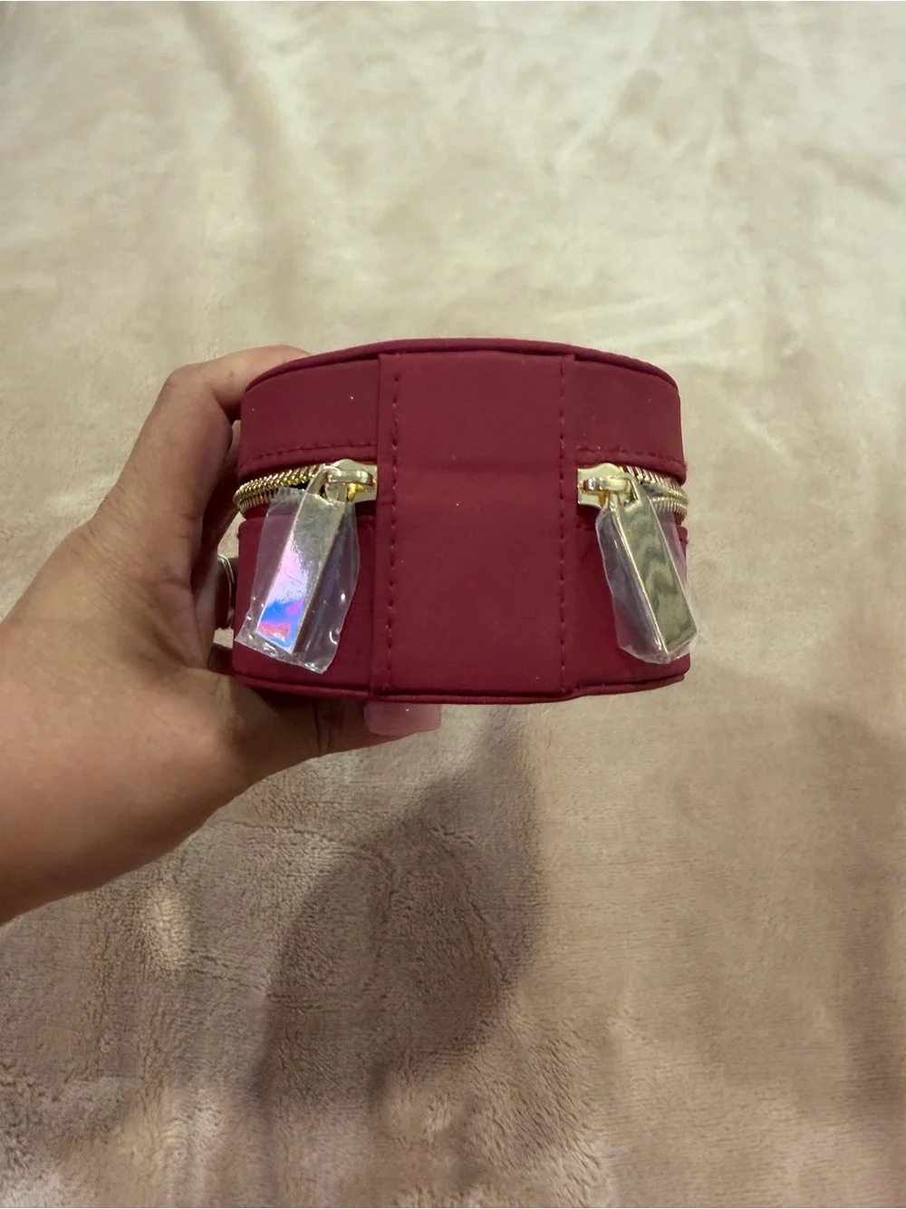 Dolce & Gabbana Burgundy Ring Travel Compact Case